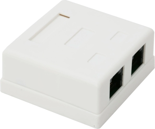 Dobbelt vægmonteret RJ45 UTP Cat.5-netværksudtag