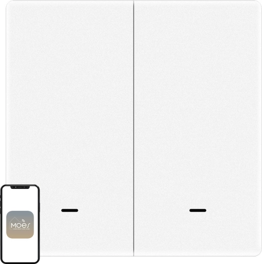 Moes ZigBee scenekontakt med 2 knapper - 1 stk.