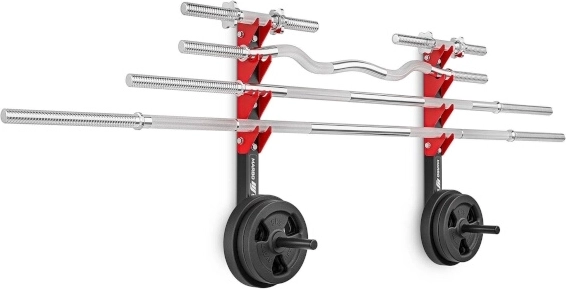 Pladsbesparende og overskuelig opbevaring af op til 4 stænger og skiver