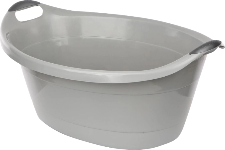 Oval plastikbalje 40 l grå