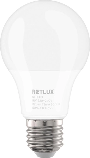 LED-pære RETLUX RLL 603 A60 E27 9 W varm hvid