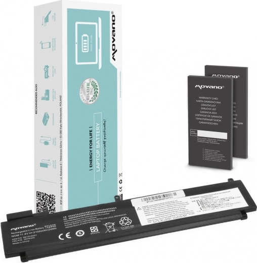 Movano-batteri til Lenovo ThinkPad T480s (L17L3P71, 01AV478) 4650 mAh 54 Wh