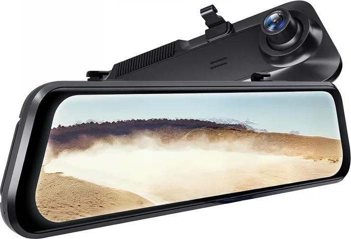 WOLFBOX G850 Pro dashcam 4K med spejl og 1080p-bakkamera
