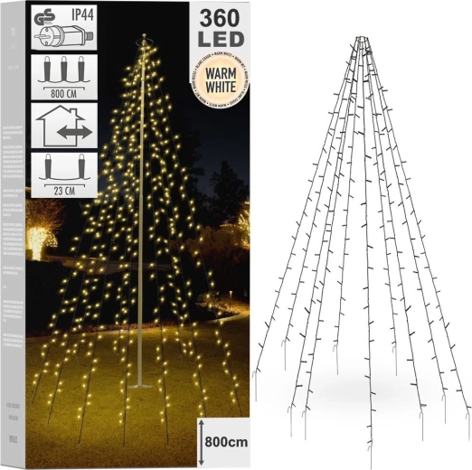 Julekædebelysning 360 LED til mast
