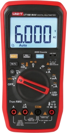 Uni-T digitalt multimeter True RMS med LED-test