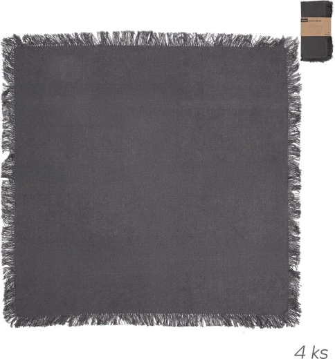 Bomuldsservietter grå 45 × 45 cm (4 stk.)