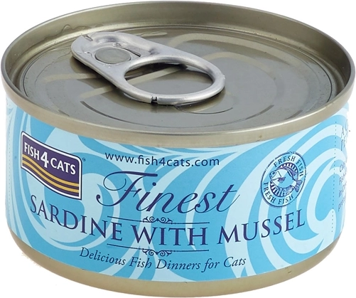 Vådfoder til kat sardiner med muslinger 70 g – FISH4CATS