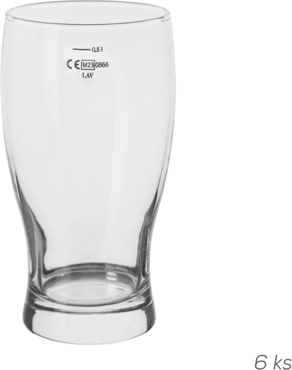 Ølglas Belek 0,5 l (målemærke) 6 stk.
