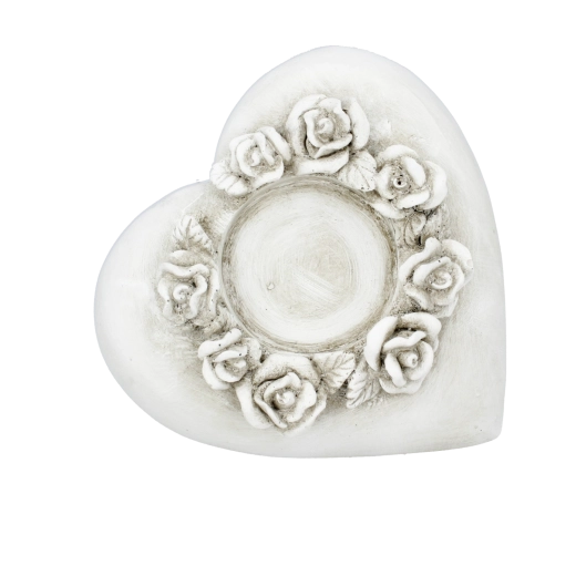 Romantisk hjerteform med blomsterrelief