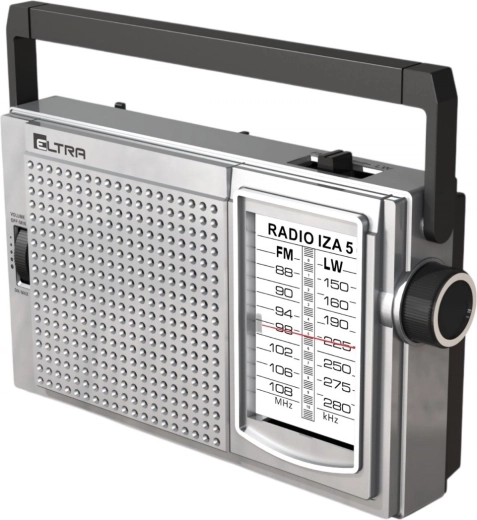 Sølvfarvet radio IZA-5