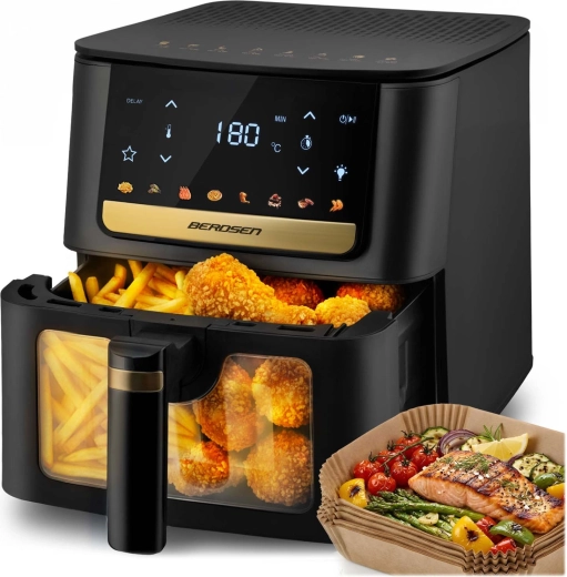 Varmluftsfriture Berdsen BD-655 6,5 l med bagepapir