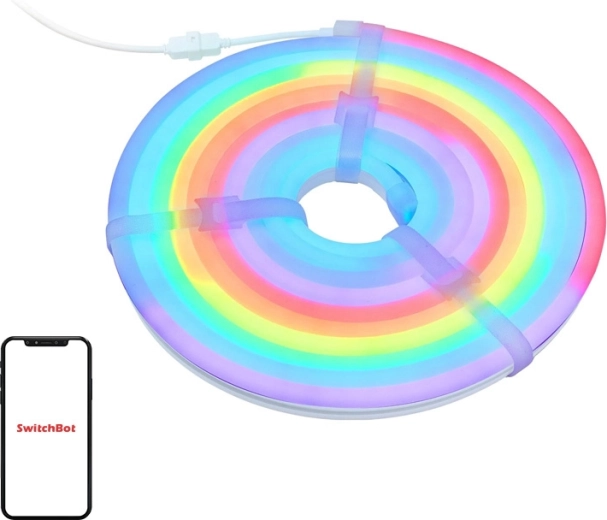 SwitchBot neon smart LED-strip RGBIC neon rope light 5 m (Matter)
