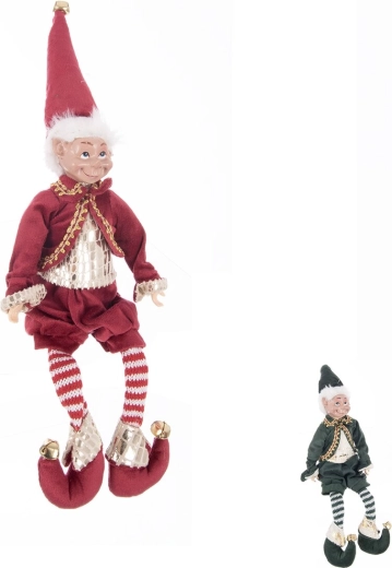 Siddende julenisse i polyresin 40 cm (2 varianter)