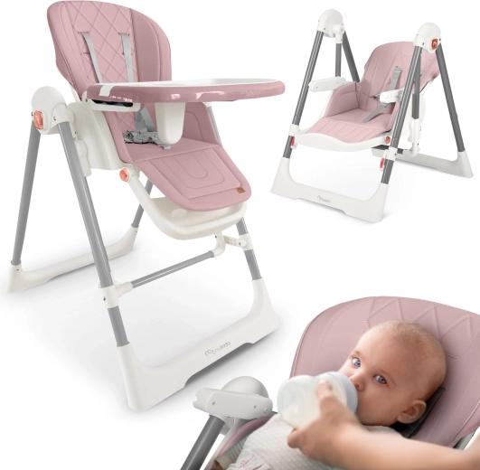Nukido Elite 3-i-1 højstol, rosa