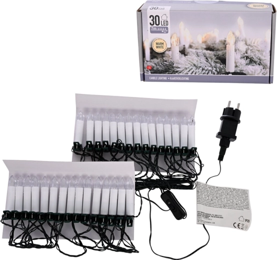 LED-lyskæde med stearinlys UH 30 LED 4 m gult lys