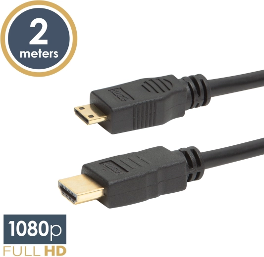 Mini HDMI-kabel med micro HDMI, 2 m