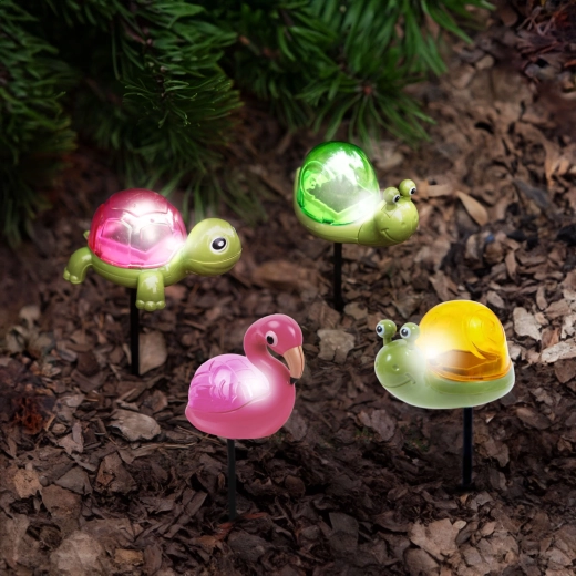 Solcelledrevet LED-jordspydslampe i form af et dyr – 1 stk.