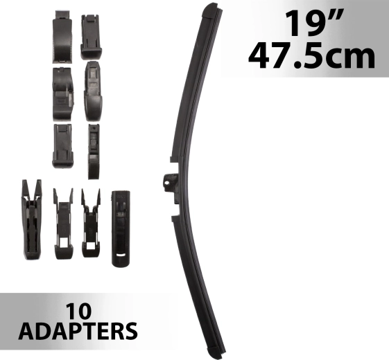 Vinduesvisker Carguard 19 tommer / 47,5 cm med 10 adaptere