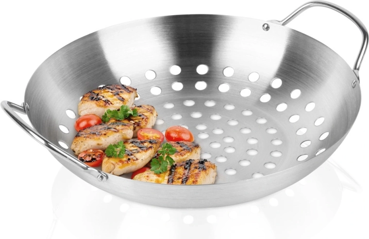 Vilde perforeret grillkurv i rustfrit stål 28 cm
