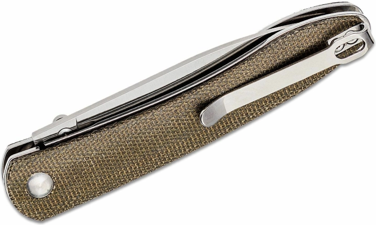 Tekstureret grøn micarta med lommeklip