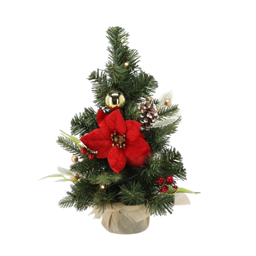 Elegant rød‑guld pynt