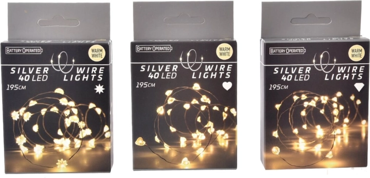 Gul LED-lyskæde 40 LED (3 varianter)