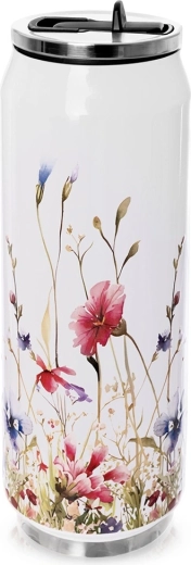 Termokop i dåsedesign med blomster 500 ml