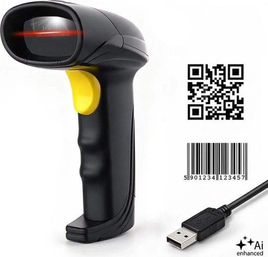 Qoltec stregkodelæser 1D og 2D med USB