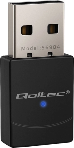 Qoltec trådløs miniadapter Wi‑Fi 6 med Bluetooth 5.4, USB
