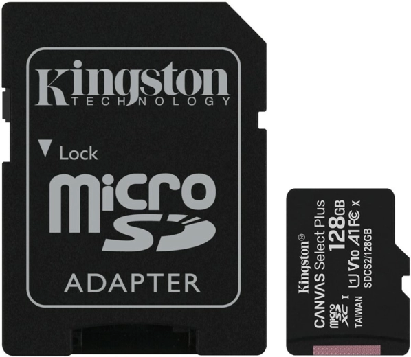 Kingston Canvas Select Plus microSD-kort 128 GB med adapter