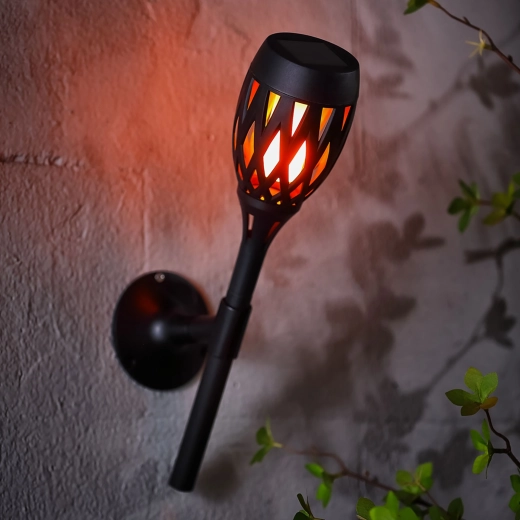 Solar LED-lampe med flammeeffekt 3-i-1