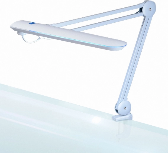 Dæmpbar LED-bordlampe med klemme, hvid