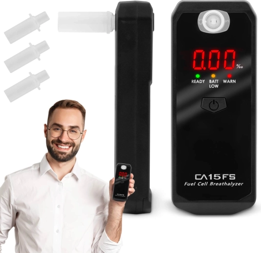 Alkometer CA15FS med elektro-kemisk sensor og 3 mundstykker