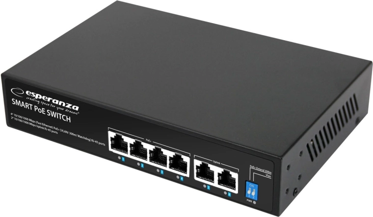 Netværks-PoE-switch Esperanza GOLIATH 6-port 65 W