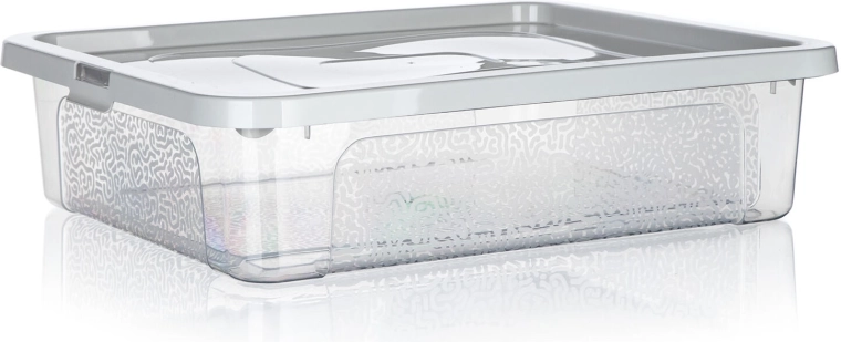 Opbevaringsboks MULTIBOX 10 l med låg og clips, 40 × 33 × 10 cm