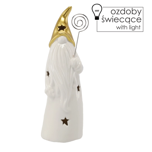 Blank keramik og gylden hat