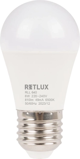 LED-pære RETLUX mini globe E27 6 W dagslys hvid