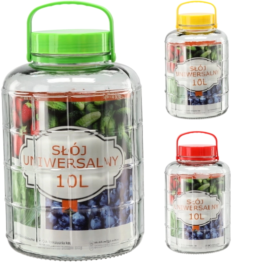 Glasbeholder 10 l med plastlåg