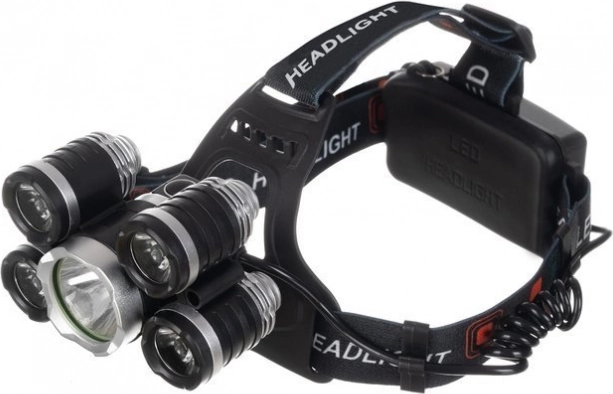 Kraftig belysning med 5× LED Cree T6