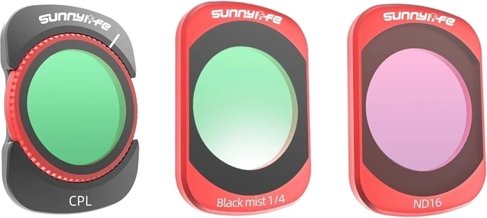 Sunnylife filtersæt til Osmo Pocket 4/3 (CPL, ND16, Black Mist 1/4)
