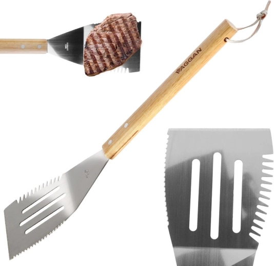 Behageligt træhåndtag med strop