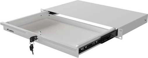 Lanberg aflåselig rackskuffe 19" 1U, 270 mm, grå