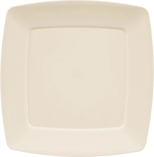 Flad plasttallerken Sandy i cremefarve 23,5 × 23,5 cm