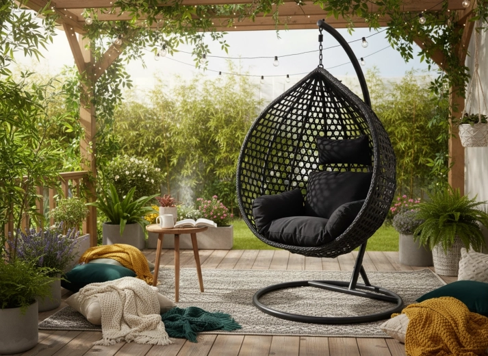 Stabilt metalstativ og blid gyngen