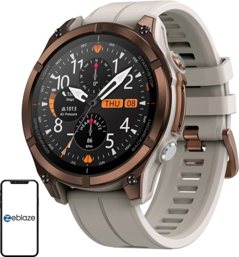 Zeblaze Stratos 4 Pro robuste outdoor-smartwatch brun