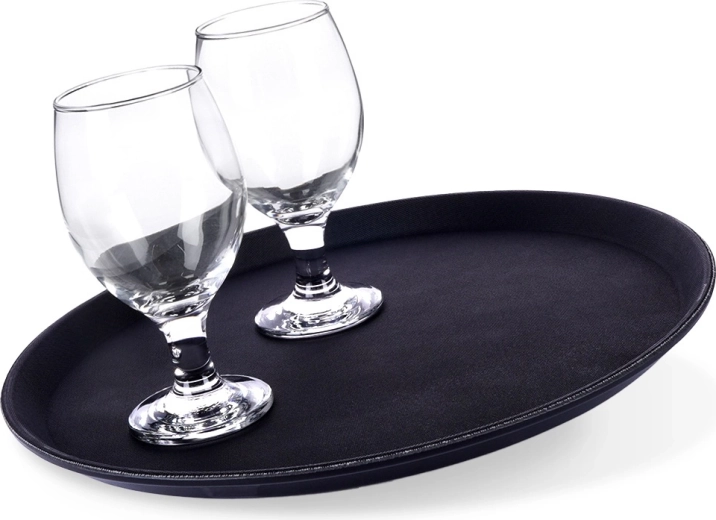 Sort skridsikker serveringsbakke 35 cm