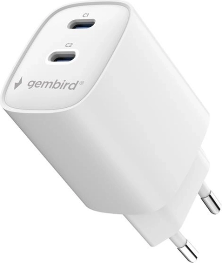 To USB‑C-porte til opladning af to enheder