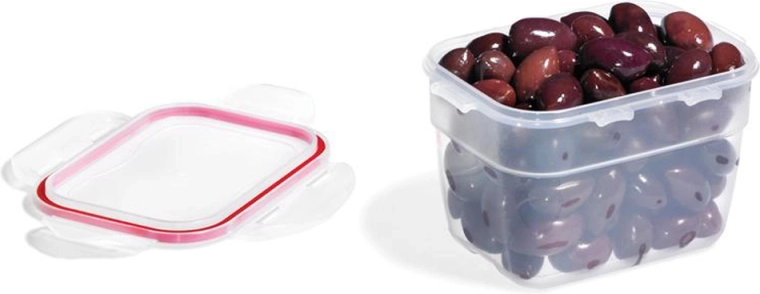 Dåse Lock & Lock Easy Match rektangulær 800 ml rød