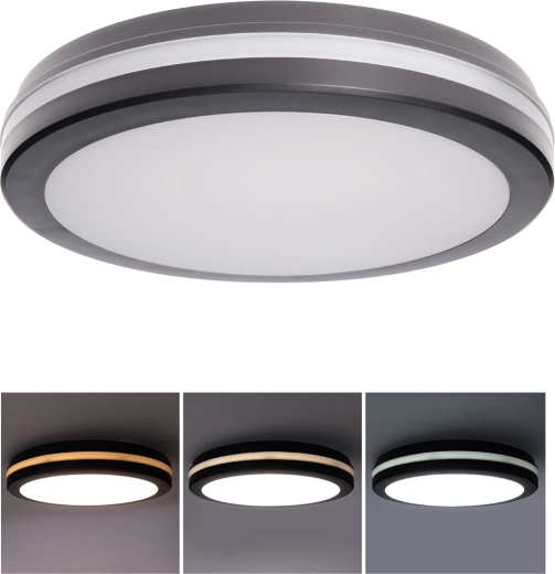 Solight LED-lampe Gari 26 W, 300 mm, IP65, 3 CCT, sort