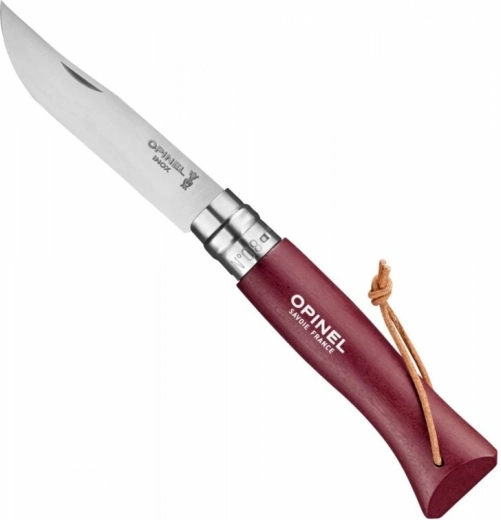 Opinel N°08 Trekking burgunder – lommekniv 8,5 cm, bøgetræ